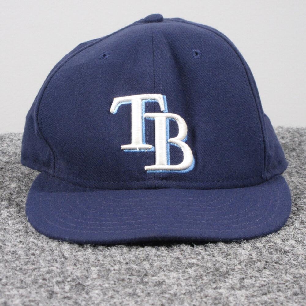 Tampa Bay Rays Hat Cap Mens 7 3/4 Blue Fitted Embroidered Polyester